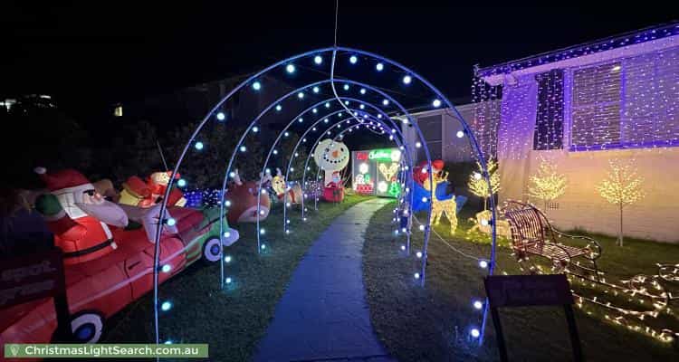 Christmas Light display at 26 Nicholson Avenue, St Ives