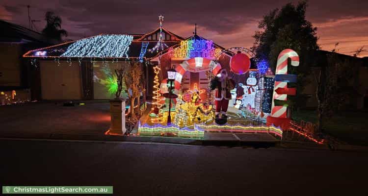 Christmas Light display at 123 Beckham Rise, Craigmore
