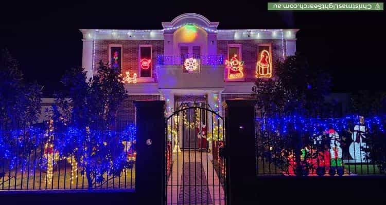 Christmas Light display at 11 Woodhouse Road, Doncaster East