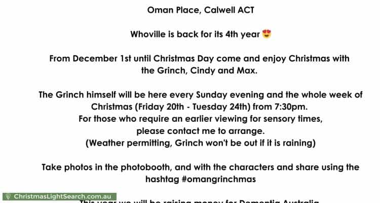 Christmas Light display at 3 Oman Place, Calwell