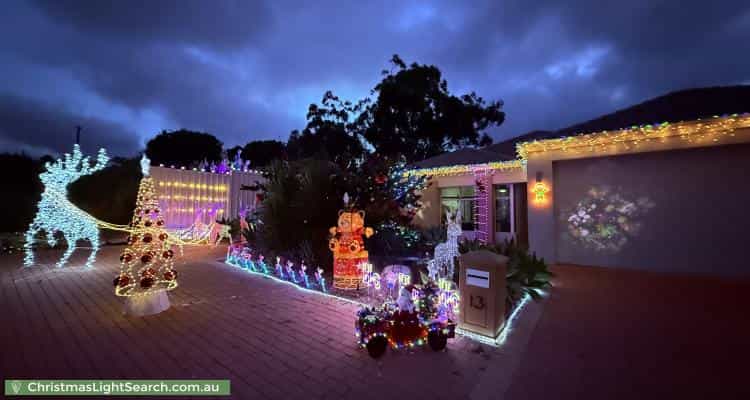 Christmas Light display at 13 Glenn Place, Duncraig