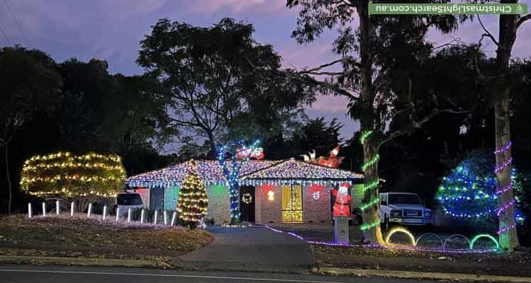 Christmas Light display at 84 Sunnymeade Drive, Aberfoyle Park