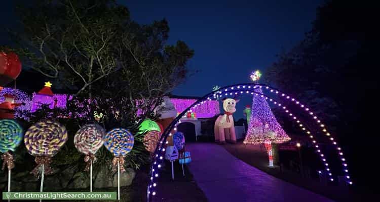Christmas Light display at 26 Nicholson Avenue, St Ives