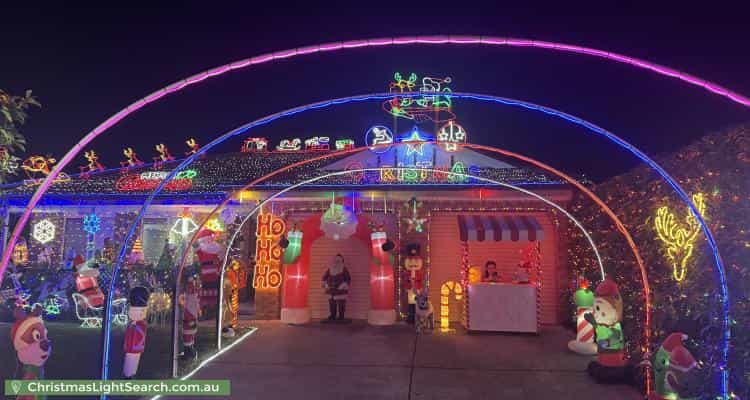 Christmas Light display at 18 Hobday Place, Dunlop
