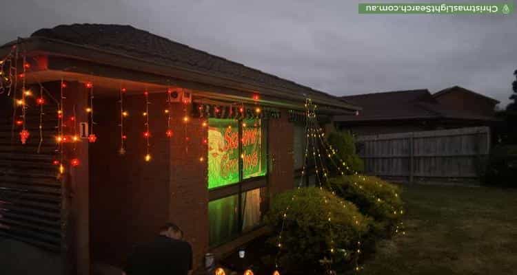 Christmas Light display at 2 Tripoli Court, Hallam