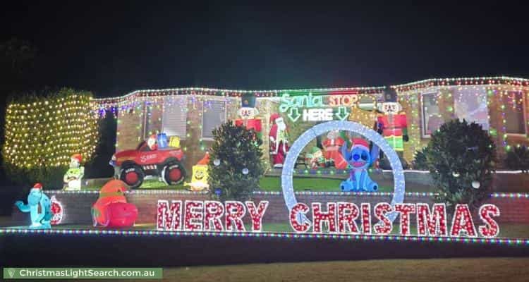 Christmas Light display at 25 Amber Grove, Bolwarra Heights