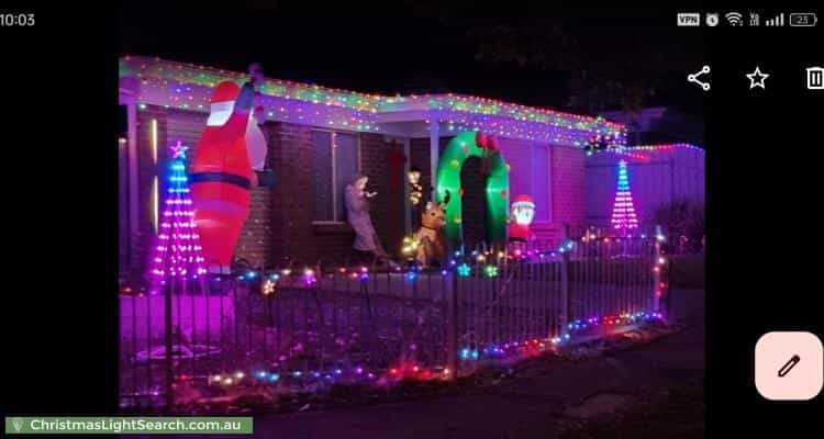 Christmas Light display at 19 Clearview Crescent, Clearview