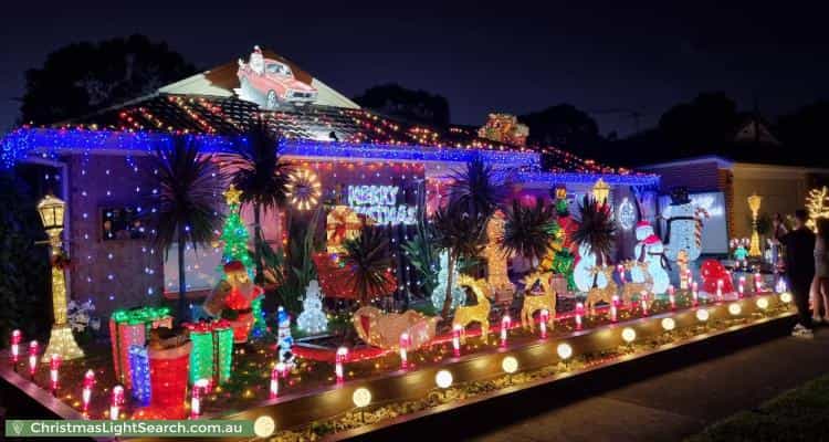 Christmas Light display at 11 Shearer Close, Sydenham