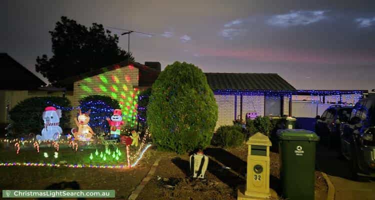 Christmas Light display at 32 Wilterna Crescent, Smithfield