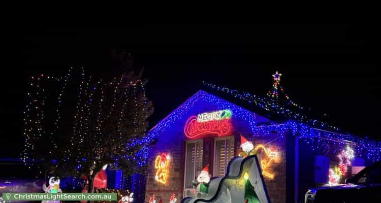 Christmas Light display at 8 Gerlach Grove, Evanston Park