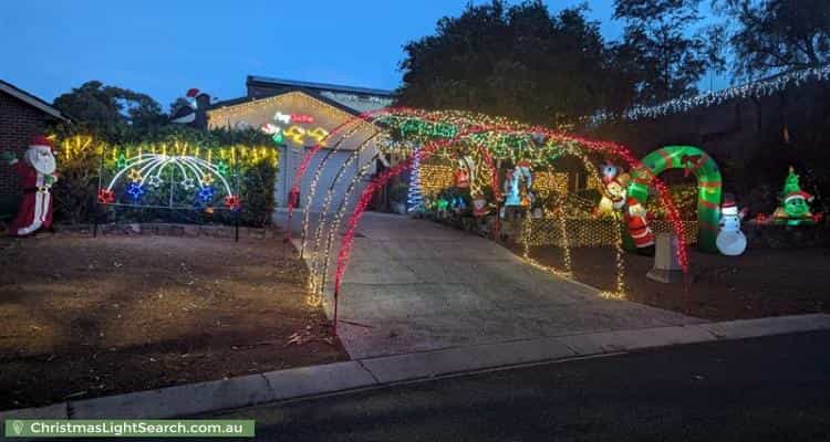Christmas Light display at 25 Ardlethan Street, Fisher