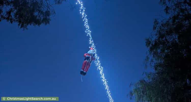 Christmas Light display at 25 Ardlethan Street, Fisher
