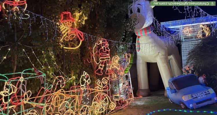 Christmas Light display at 50 Kincumber Drive, Croydon