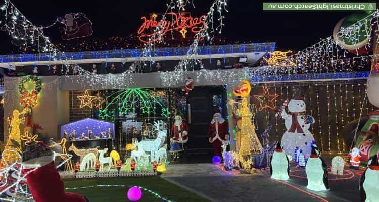 Christmas Light display at 50 Kincumber Drive, Croydon