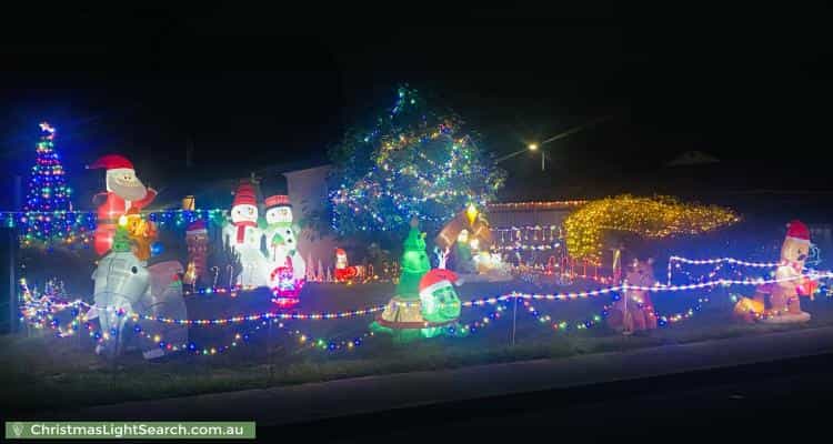 Christmas Light display at 6 Melaluka Court, Brighton