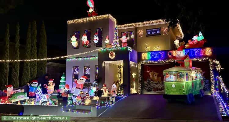 Christmas Light display at 3 Lochaber Place, Epping