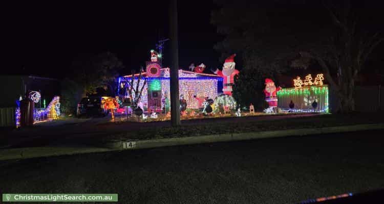 Christmas Light display at 14 Woolcock Avenue, Kangaroo Flat