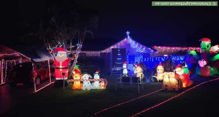 Christmas Light display at 26 Sonorous Close, Regents Park