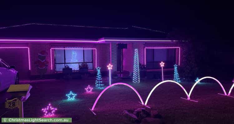 Christmas Light display at 28 Rothschild Street, Woodcroft