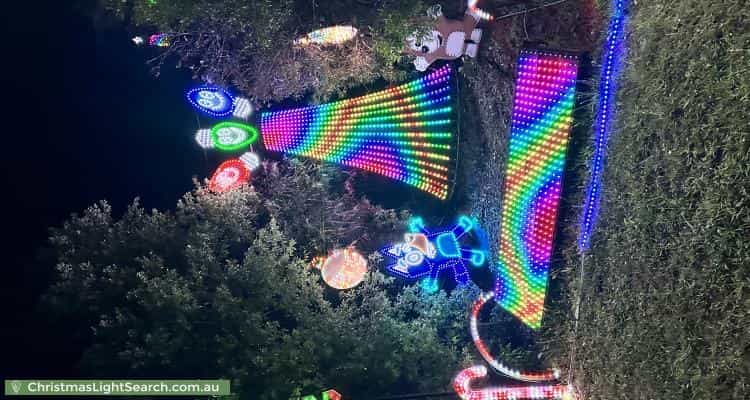 Christmas Light display at 1 Eaglemont Retreat, Conder