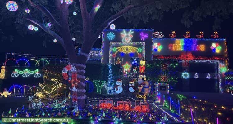 Christmas Light display at 64 Rollston Street, Amaroo