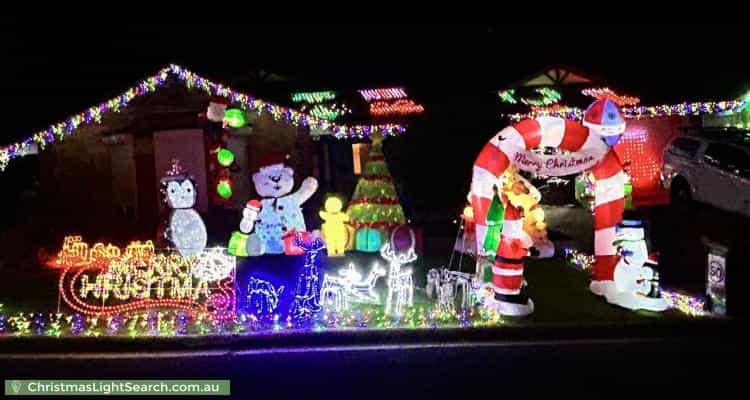 Christmas Light display at 14 Perin Avenue, Woodcroft