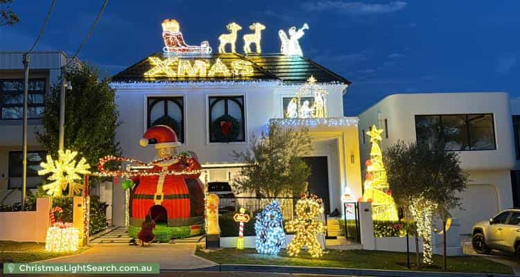 Christmas Light display at 26 Rosebank Avenue, Kingsgrove
