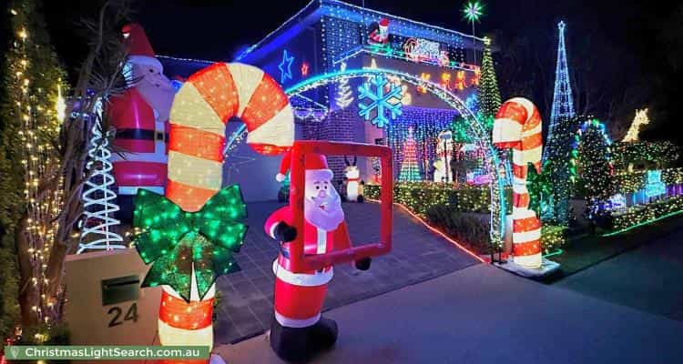 Christmas Light display at 24 Ridgeline Drive, The Ponds