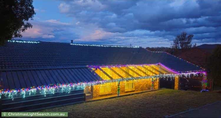 Christmas Light display at 61 Mountain Circuit, Calwell