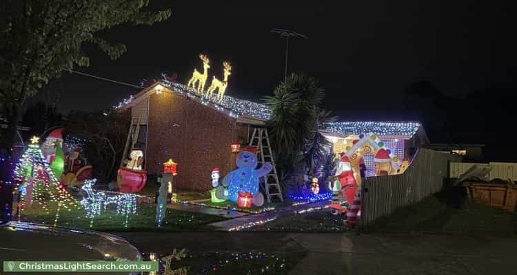Christmas Light display at 7 Agena Court, Whittington