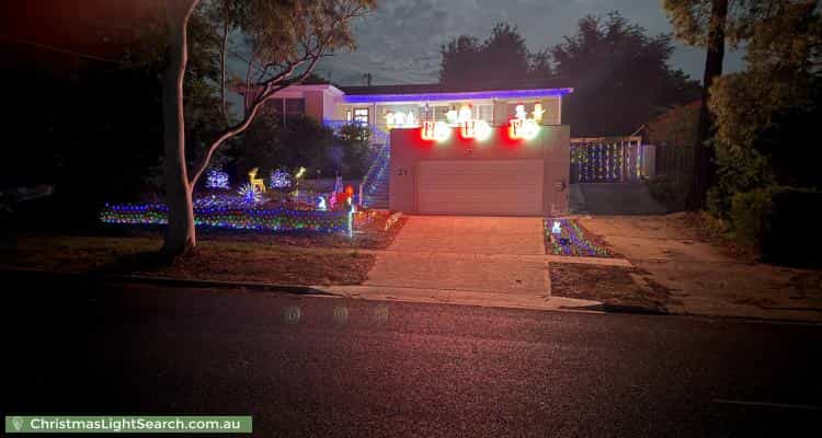 Christmas Light display at 21 Messenger Street, Holt