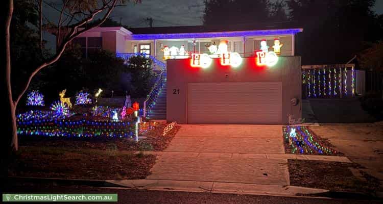 Christmas Light display at 21 Messenger Street, Holt