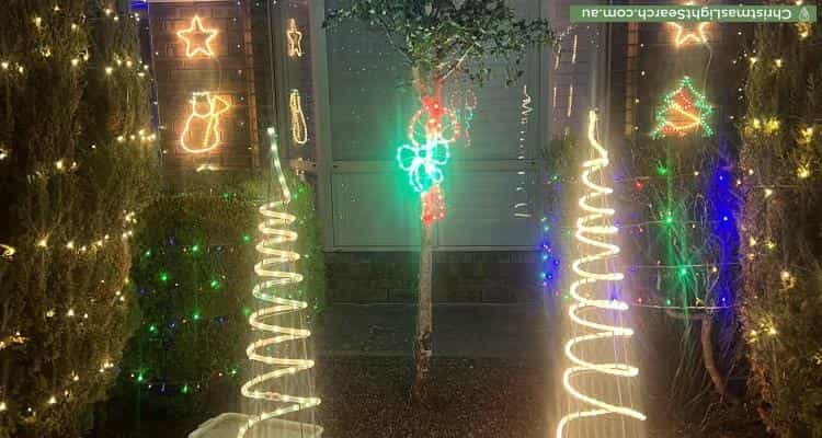 Christmas Light display at 18 Lennon Drive, Woodcroft