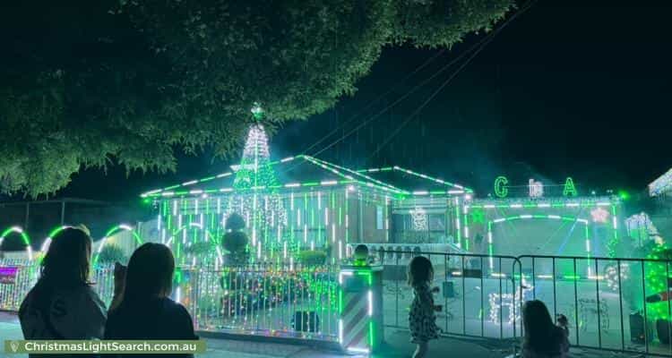 Christmas Light display at 108 Gillespie Road, Kings Park