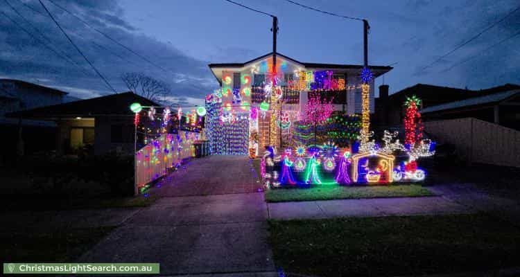 Christmas Light display at 16 Allison Road, Guildford