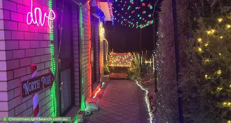 Christmas Light display at 26 Casuarina Avenue, Surrey Downs