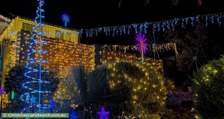 Christmas Light display at 25 Ardlethan Street, Fisher