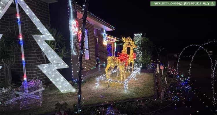 Christmas Light display at 2 Rensberg Way, Edmondson Park