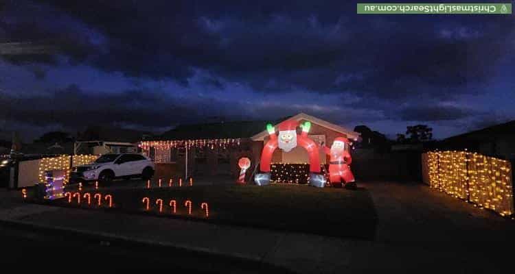 Christmas Light display at 15 Melaluka Court, Brighton