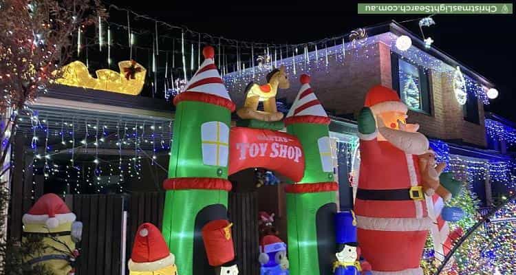 Christmas Light display at 36 Ballarat Street, Fisher