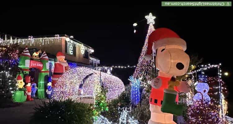 Christmas Light display at 36 Ballarat Street, Fisher