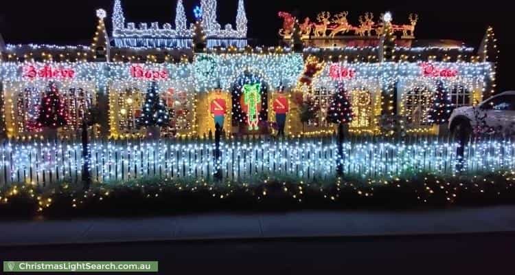 Christmas Light display at 9 Rothschild Street, Woodcroft
