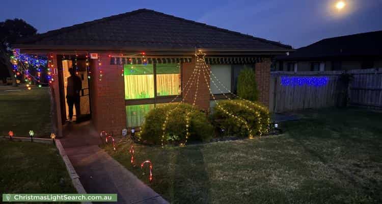Christmas Light display at 1 Tripoli Court, Hallam