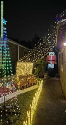 Christmas Light display at 10A Brady Street, Croydon