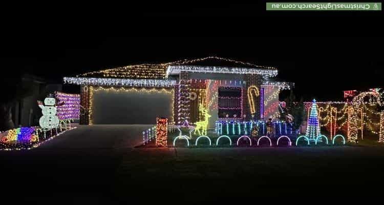 Christmas Light display at  Dana Street, Officer