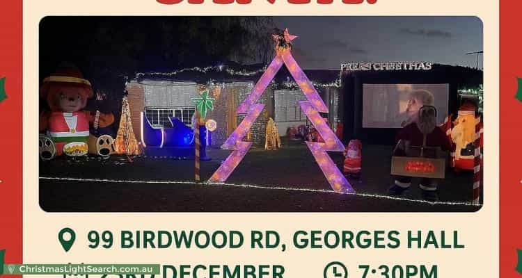 Christmas Light display at 99 Birdwood Road, Georges Hall