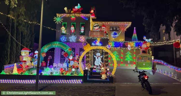 Christmas Light display at 3 Lochaber Place, Epping