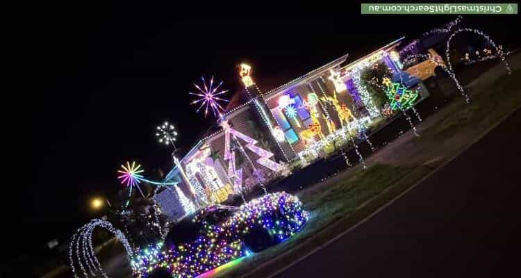 Christmas Light display at 2 Rensberg Way, Edmondson Park
