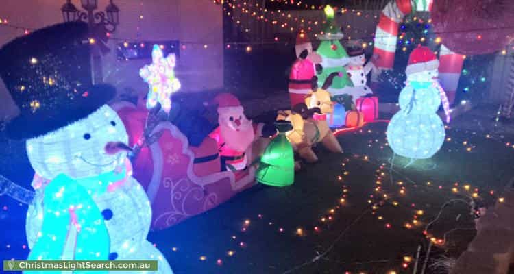 Christmas Light display at 68 Kensington Way, Burton