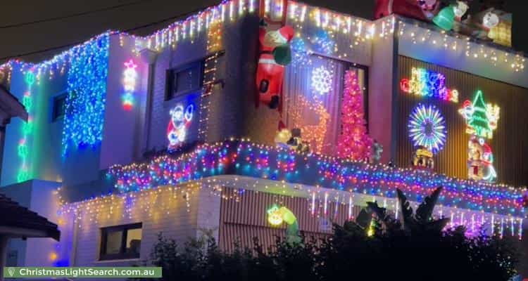 Christmas Light display at 11A Cashman Road, Brighton-Le-Sands